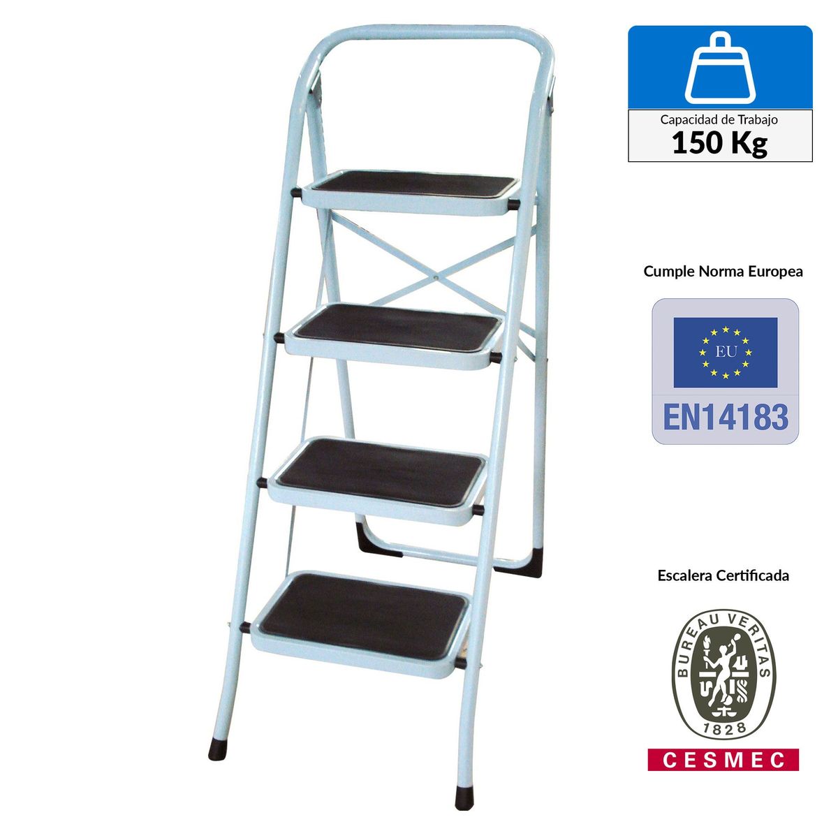 REDLINE - Escalera Plataforma Metal 4 Pasos