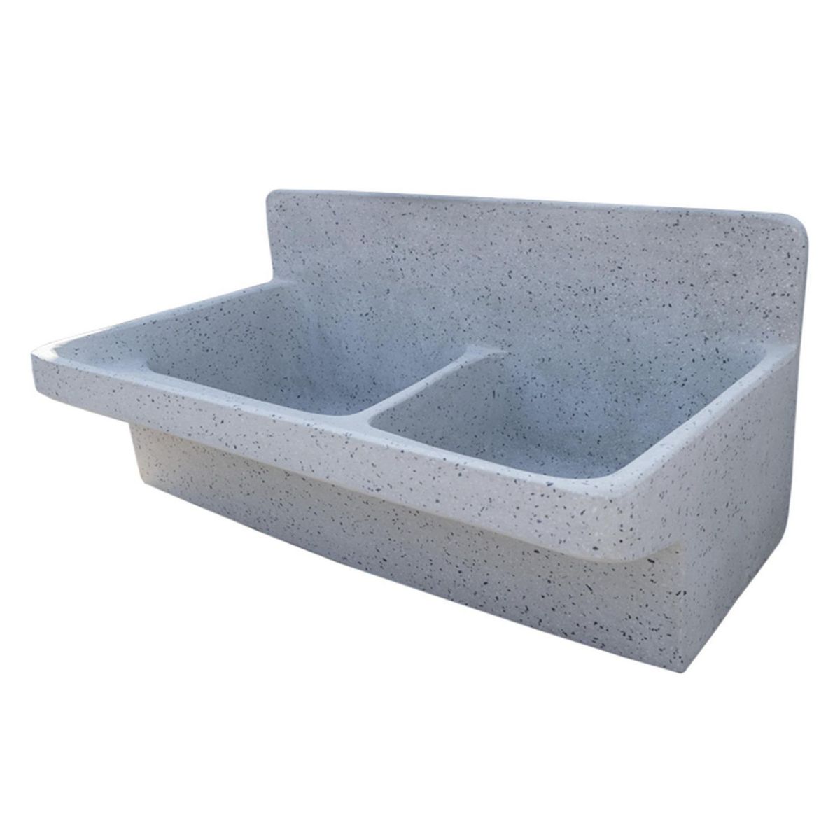 GENERICO - Lavadero de Ropa de Granito con Mandil Dos Pozas 100x55x48cm