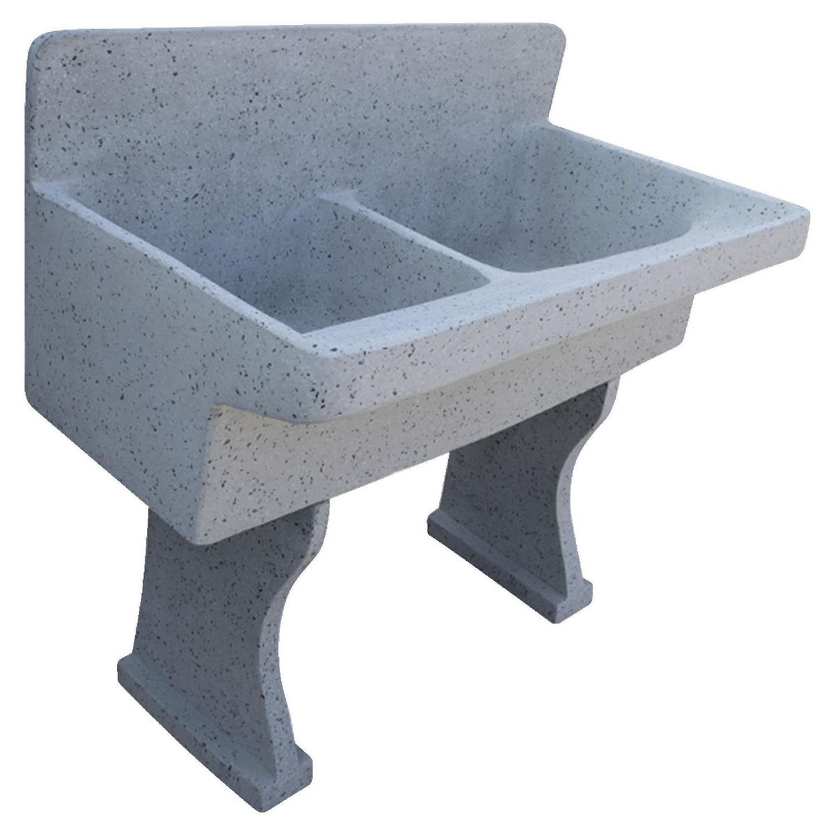 GENERICO - Lavadero de Ropa de Granito con Mandil Dos Pozas 100x55x48cm