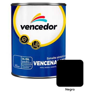 Esmalte Sinttico Vencenamel Negro 1/4 gl