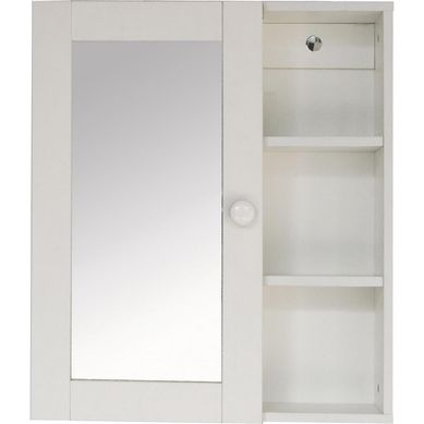 Botiquin de Bao Una Puerta con Espejo Blanco 45x52x16cm