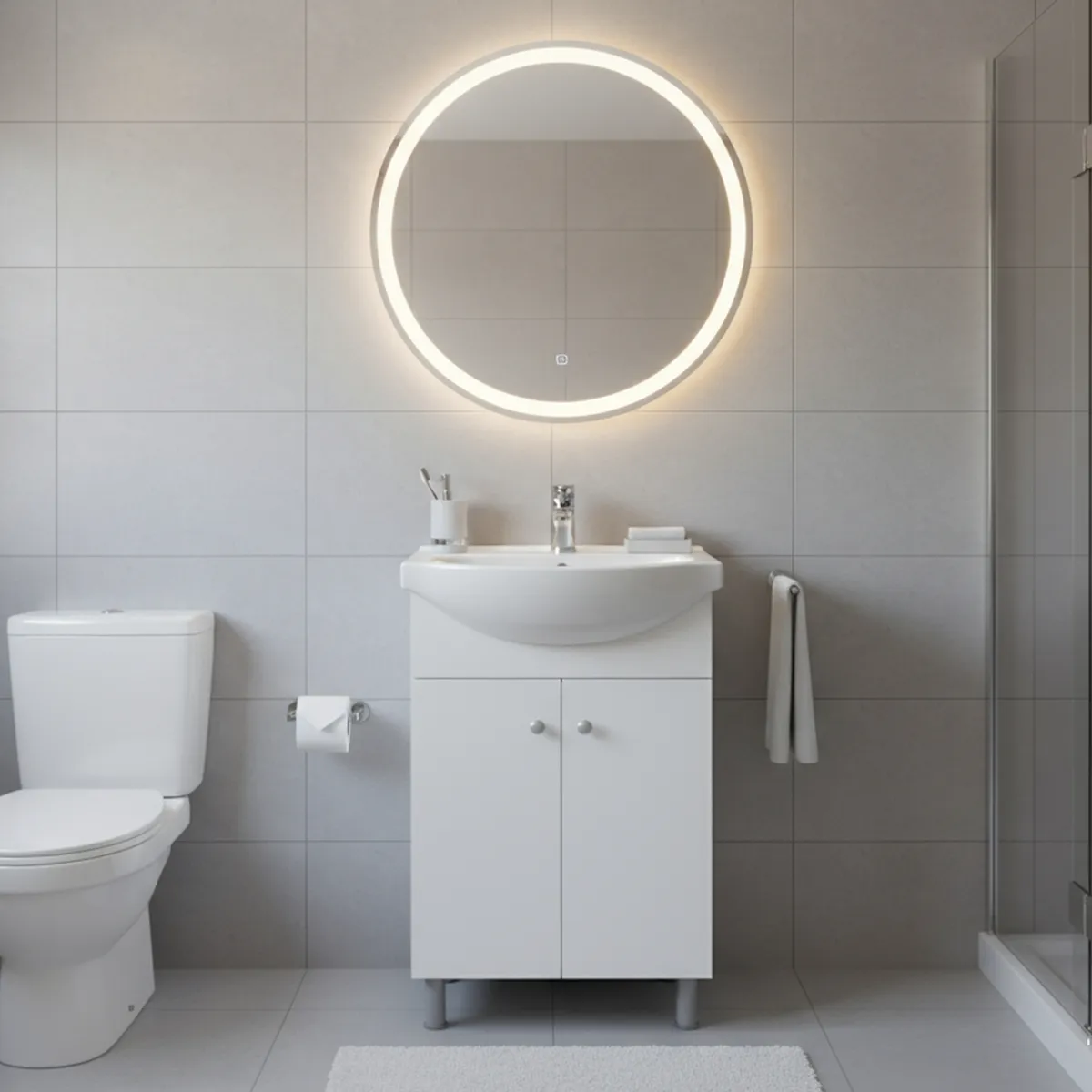 SENSI DACQUA - Mueble de Baño Vanitorio 2 Puertas Blanco 50x84x43cm