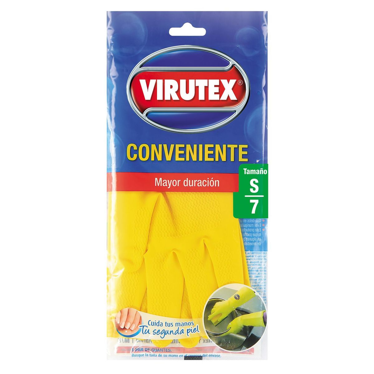 VIRUTEX - Guantes de Látex Talla S - Amarillo