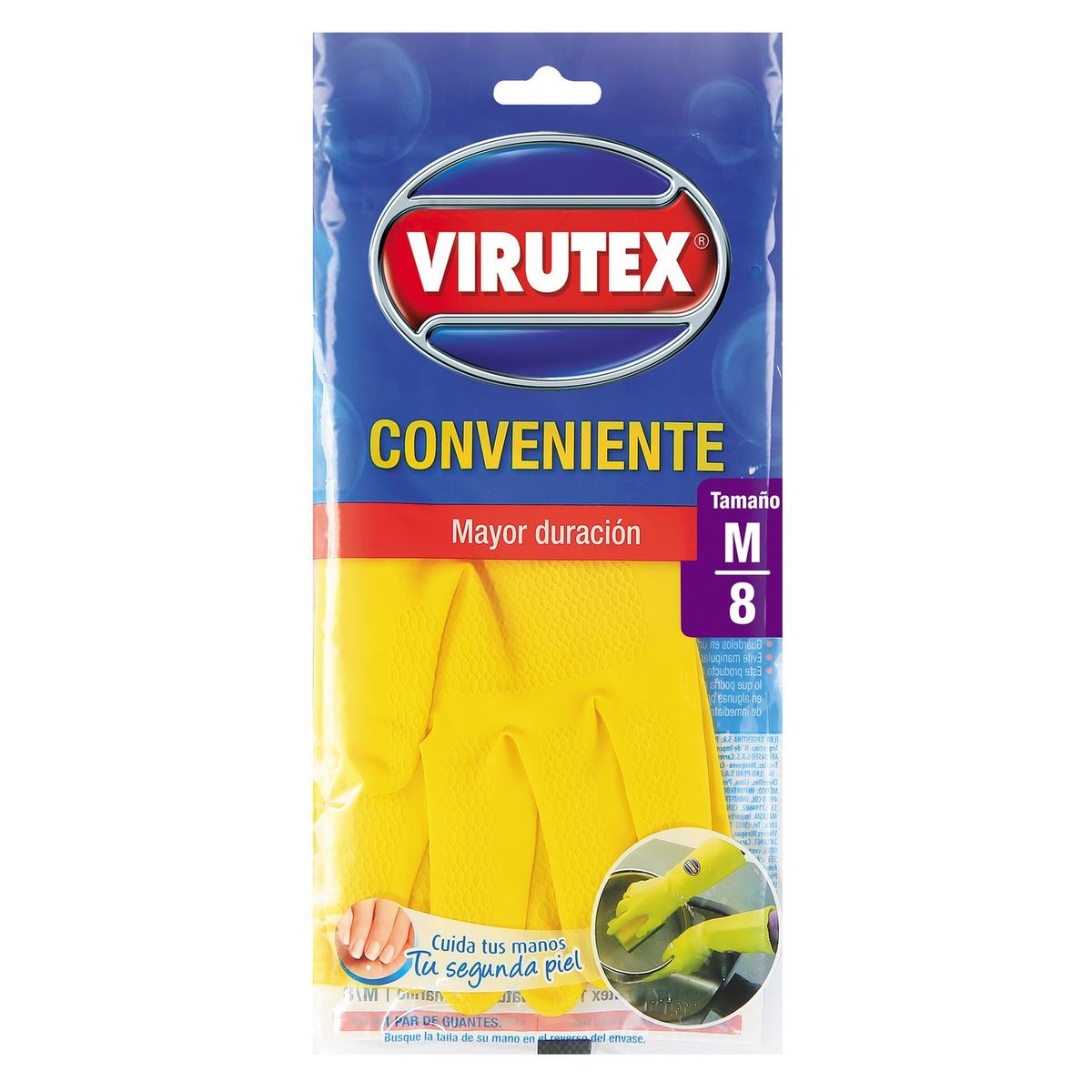 VIRUTEX - Guantes de Látex Talla M - Amarillo