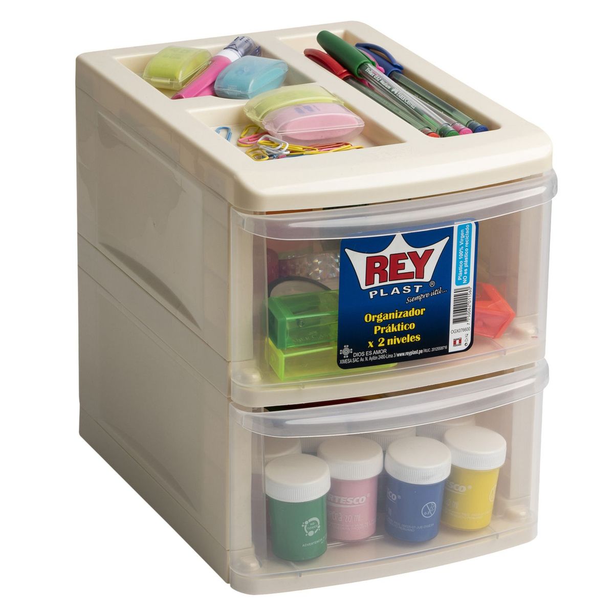 REYPLAST - Cajonera de Plástico Reyplast 2 Niveles