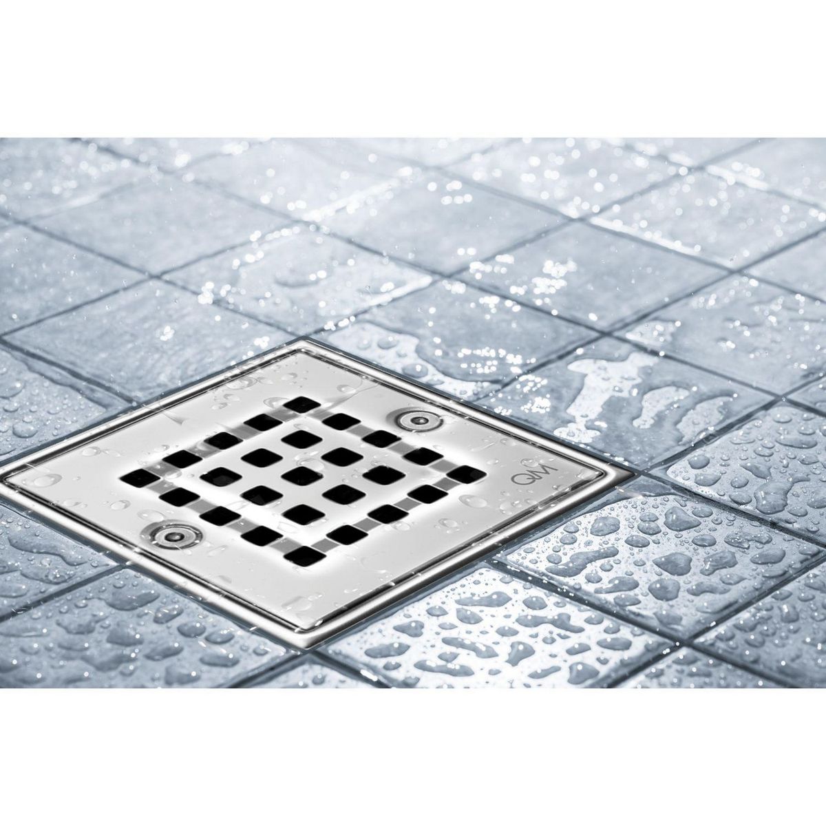 QM DRAIN - Desagüe Bay Cuadrado 4'' Acero Pulido