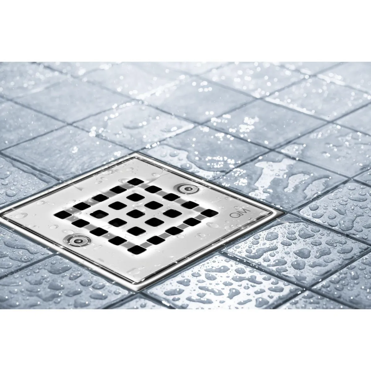 QM DRAIN - Desaguador Cuadrado 5 3/4 Acero Pulido