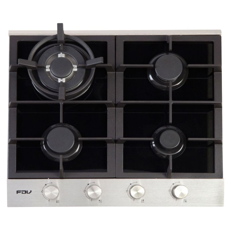 FDV - Cocina Empotrable FDV a Gas 4 Hornillas Deluxe Chef 60 But Inox/Negro