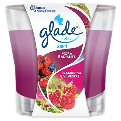 Vela Aromatizante Glade 2 en 1 Mora Radiante y Frambuesa Silvestre