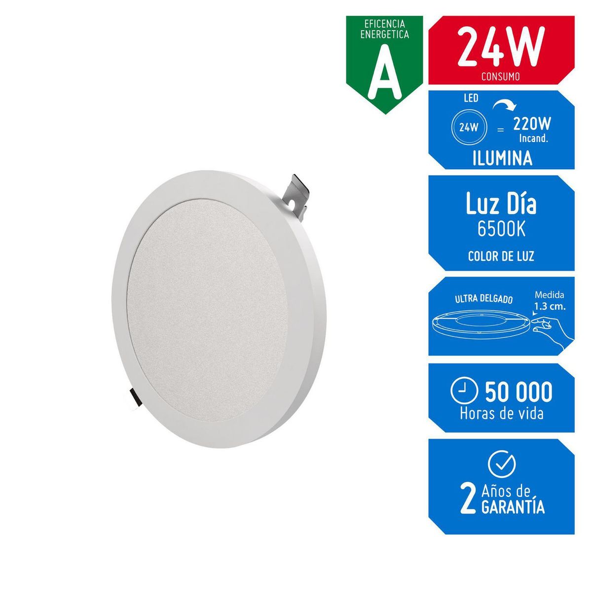 GZ LIGHTING - Downlight LED UltraSlim 24W Luz Día 2 en 1