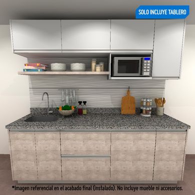 Tablero de Cocina Granito Gris Estano 240x60cm