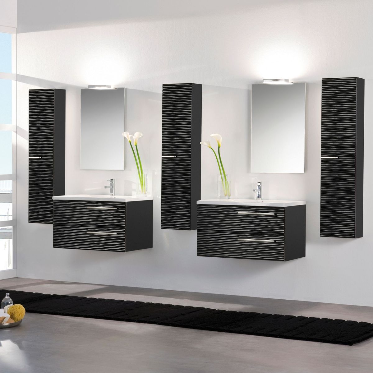 VALENZUELA - Mueble Bajo 60cm 2 Cajones Negro