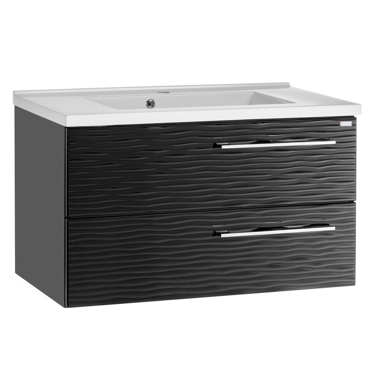 VALENZUELA - Mueble Bajo 80cm 2 Cajones Negro