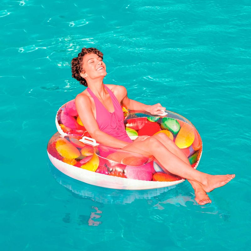BESTWAY - Flotador de Aro con Respaldo 117x118x17cm Candy