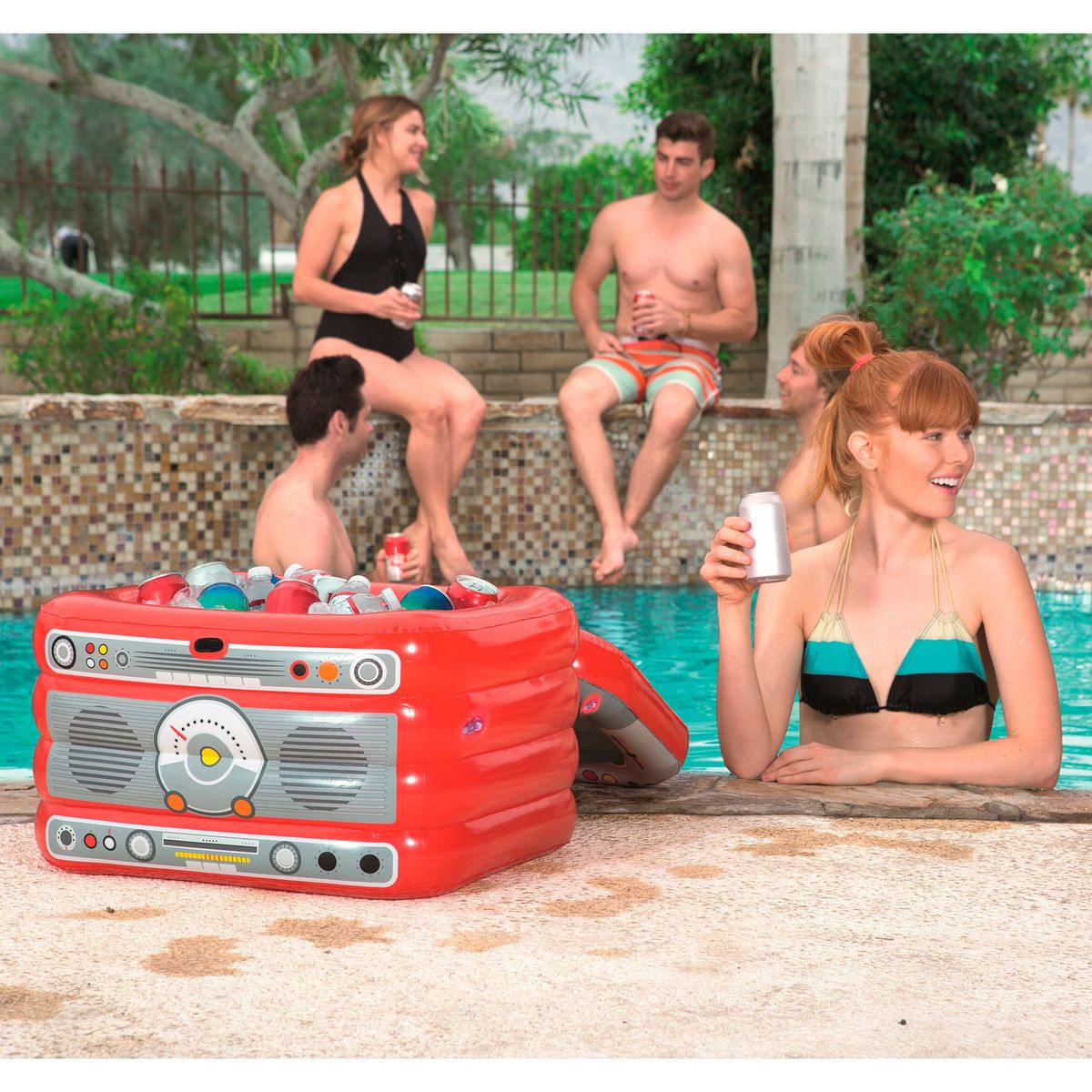 BESTWAY - Cooler Inflable Flotante Tipo Radio