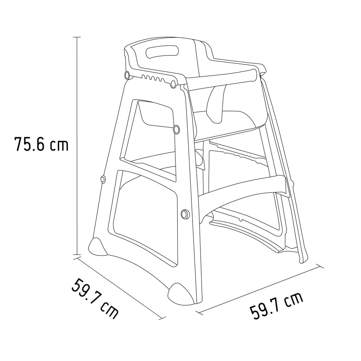 RUBBERMAID - Silla para Bebé con Ruedas Gris