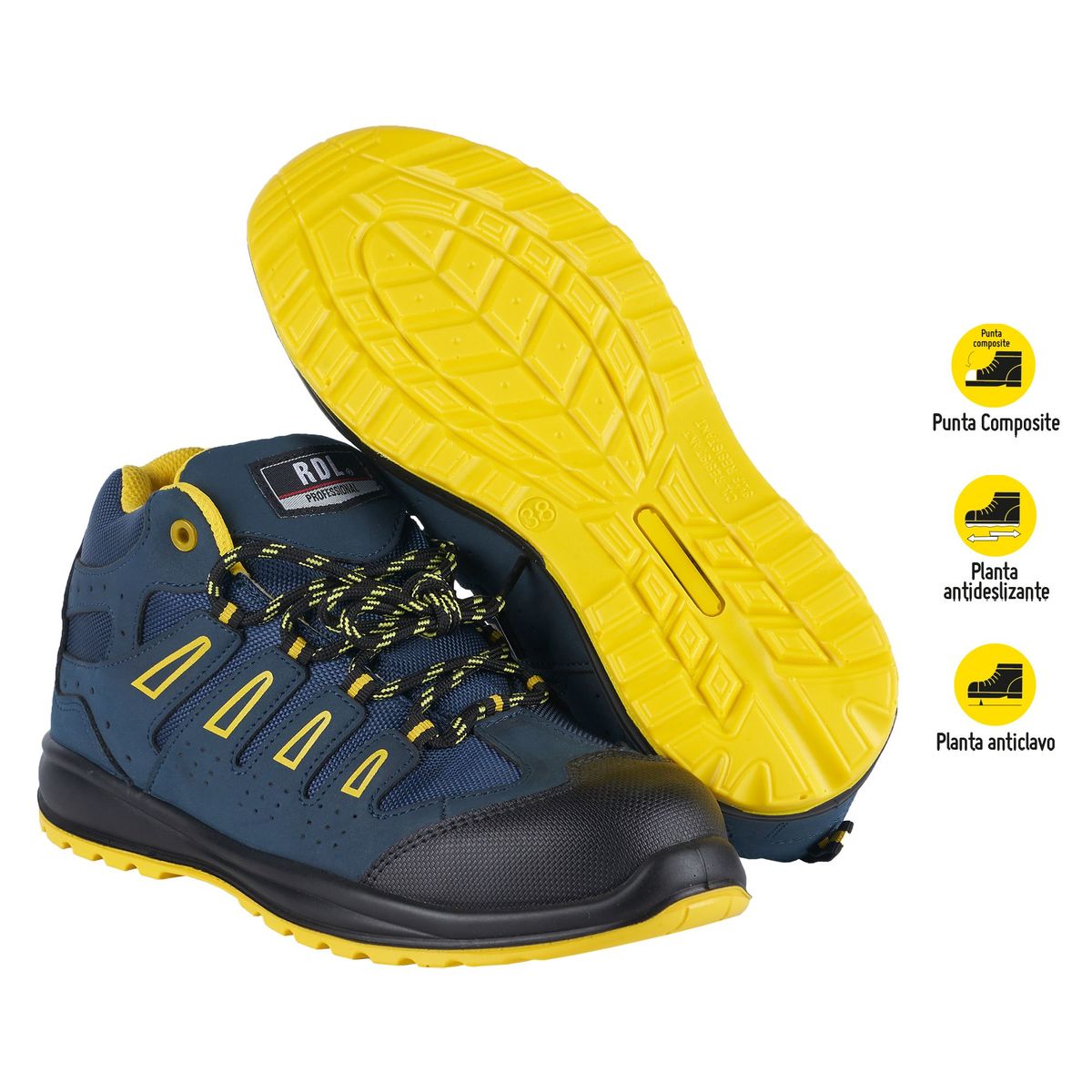 REDLINE - Zapatos de Seguridad Punta de Acero Hombre Oslo