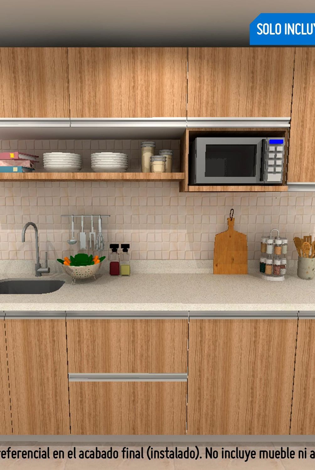 KARSON - Tablero de Cocina Cuarzo Sugar White 240x62cm