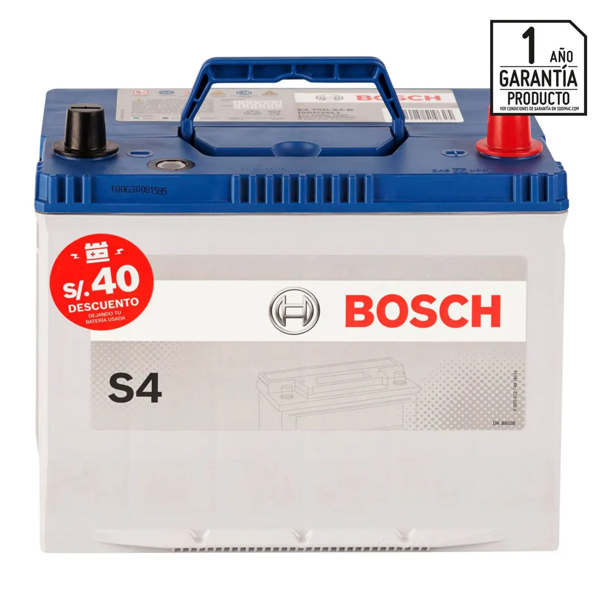 BOSCH - Batería para Auto 15 Placas S4 90D26L