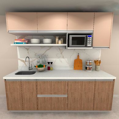 Tablero de Cocina Cuarzo Mirror White 240x62cm