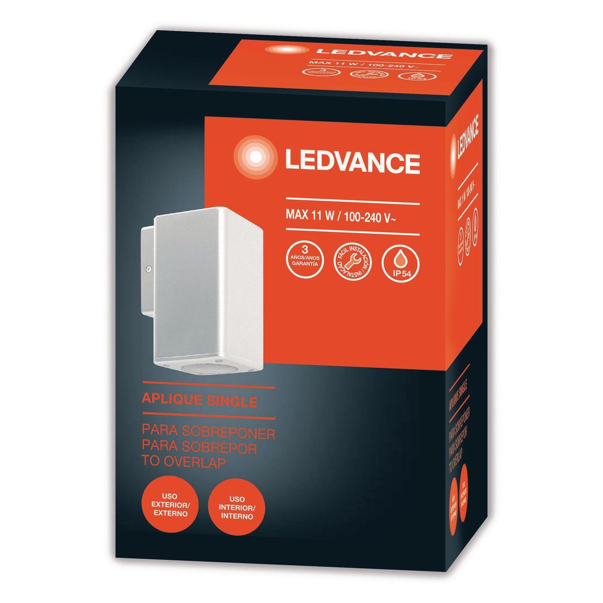 LEDVANCE - Braquete De Pared Exterior Led Single Blanco