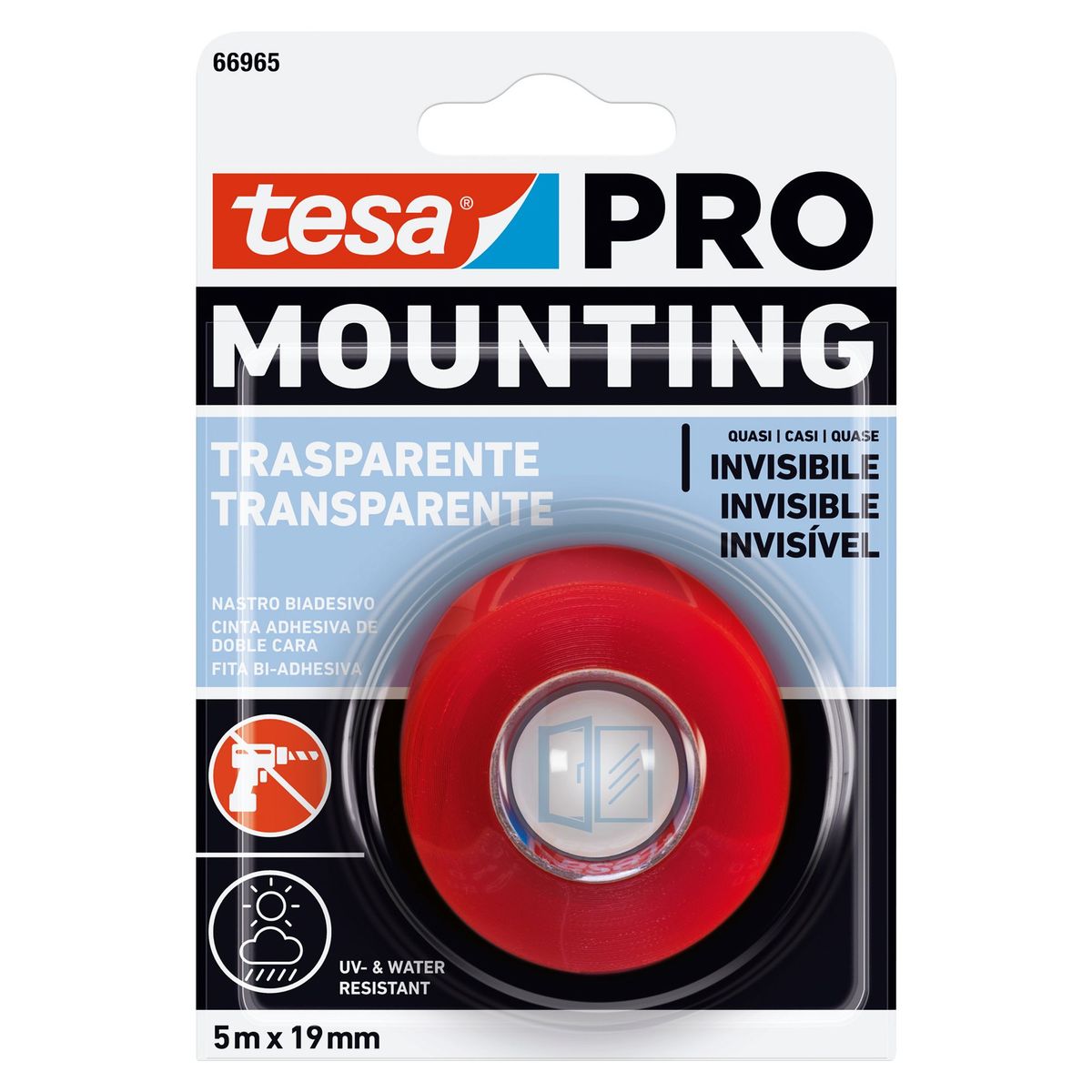 TESA - Cinta Doble Contacto Tesa Resistente a Temperaturas 19 mm x 5 m