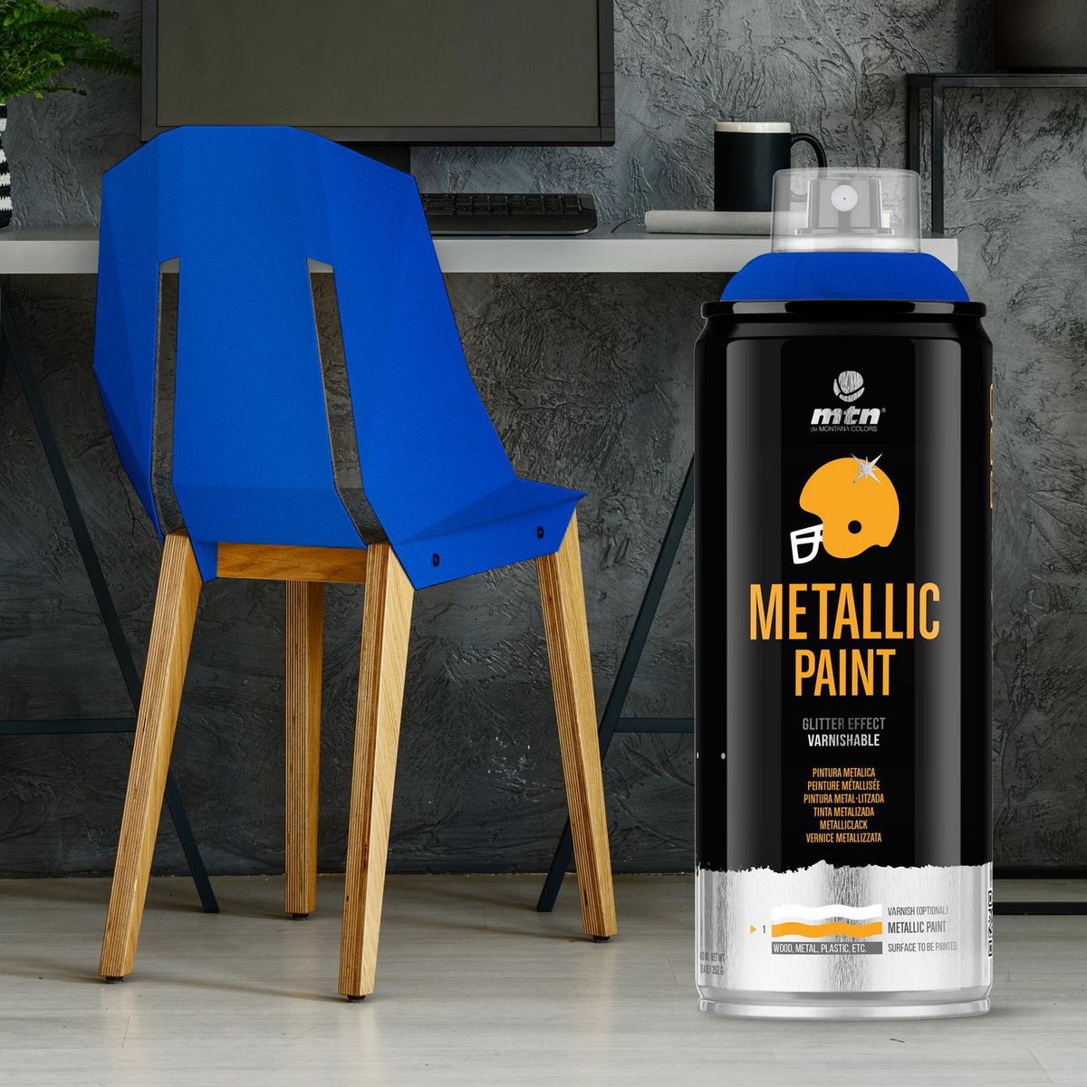 MONTANA COLORS - Spray Pintura Metálica Azul Oscuro 400ml