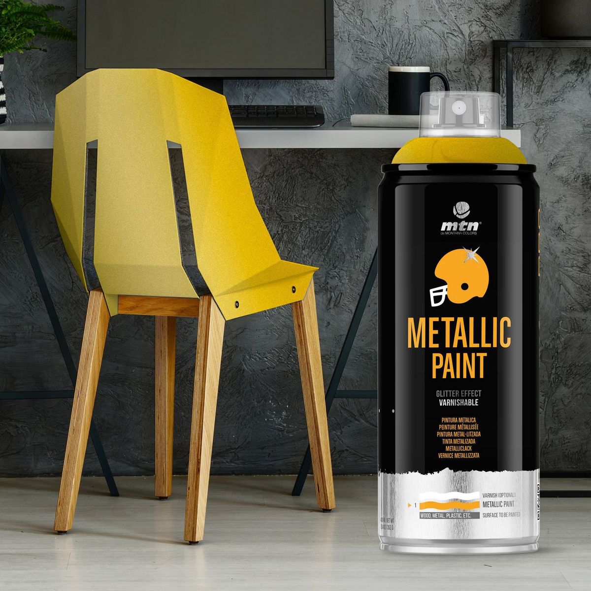 MONTANA COLORS - Spray Pintura Metálica Oro 400ml