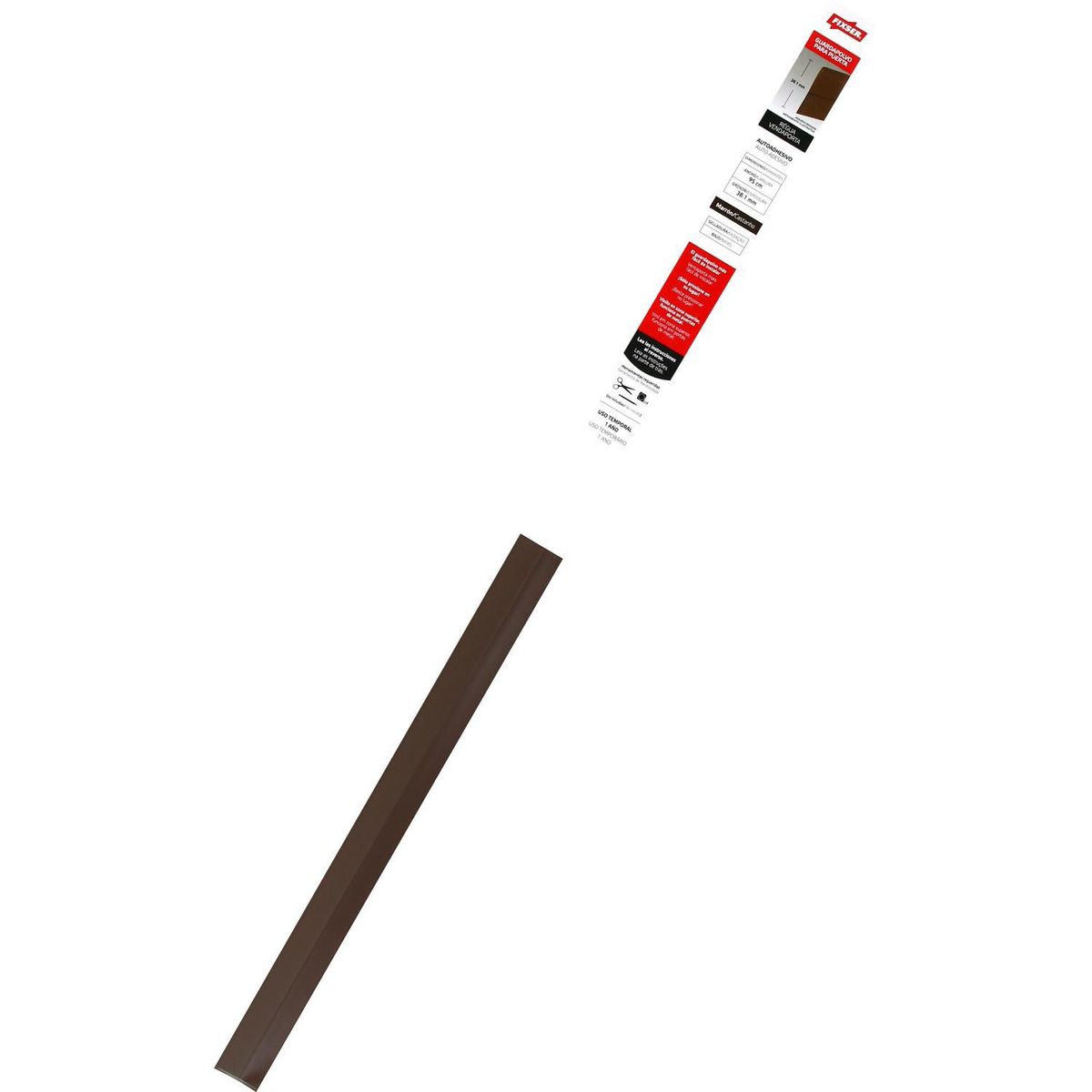 FIXSER - Burlete B Adhesivo para Puerta 3/4" Marrón