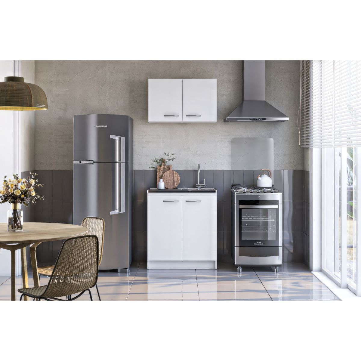 MADESA - Kit Mueble Base 80cm sin Lavatorio Blanco