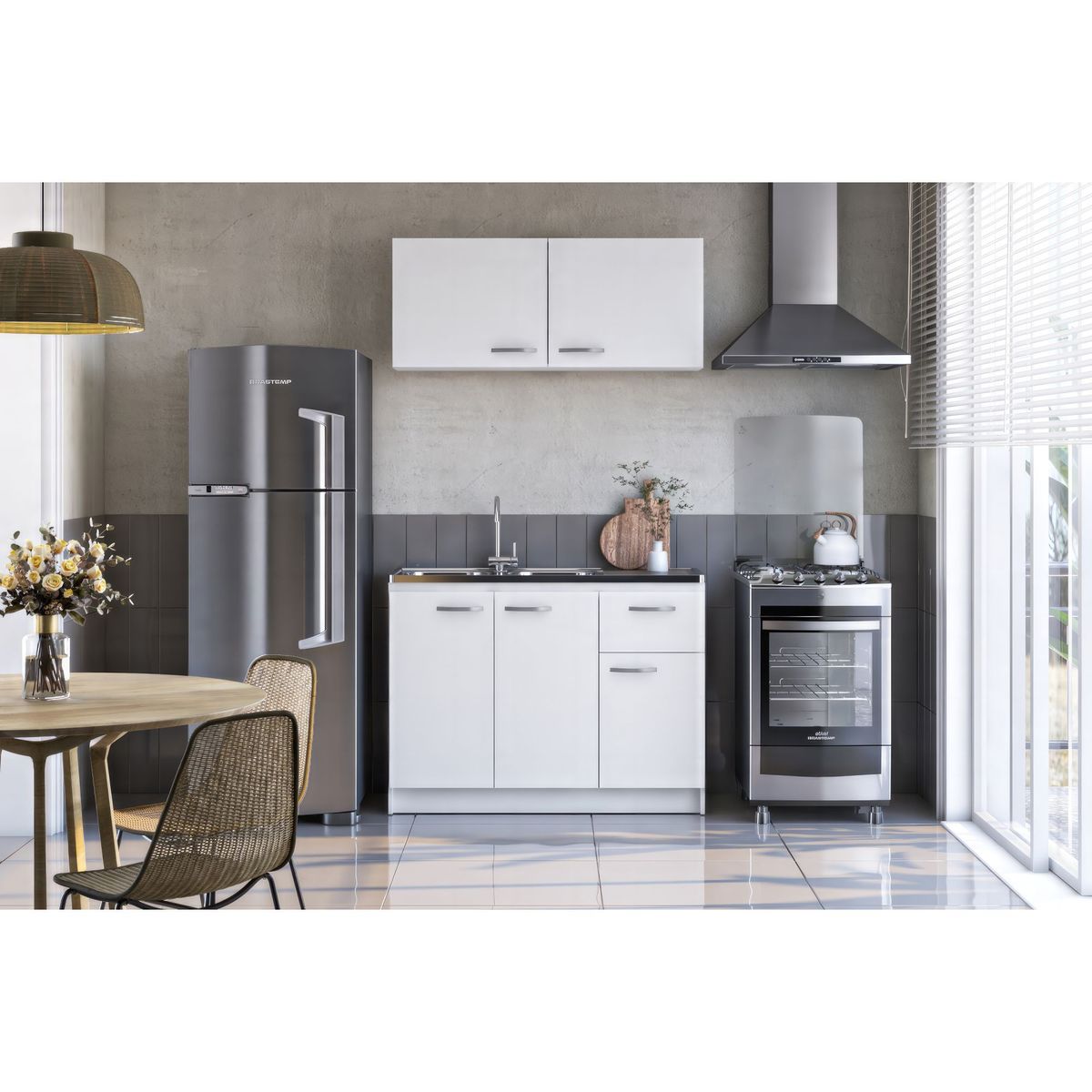 MADESA - Kit Mueble Base 120cm sin Lavatorio Blanco