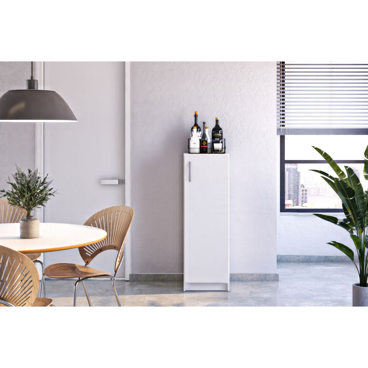 MADESA - Mueble de Cocina Alacena Multiuso Una Puerta Blanco 45x120cm