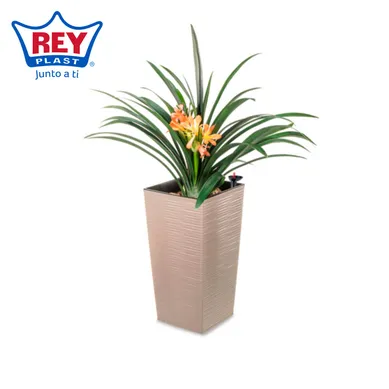 Maceta de piedra 40x76 cm taup� con sistema de riego