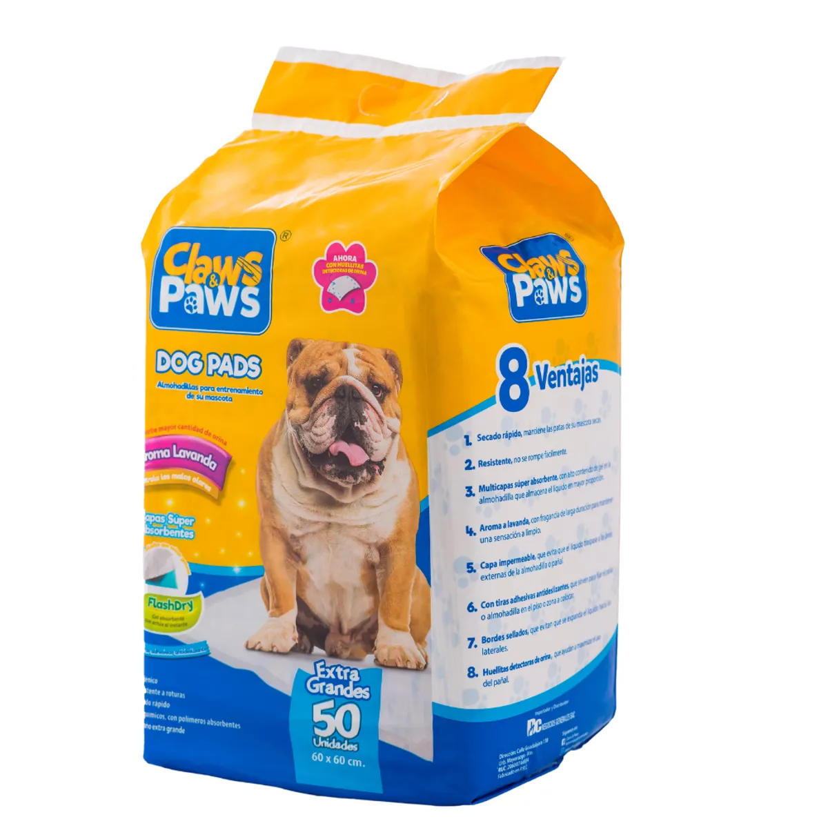 CLAWS & PAWS - Pañal para Perros 50 unidades Tela Impermeable Blanco