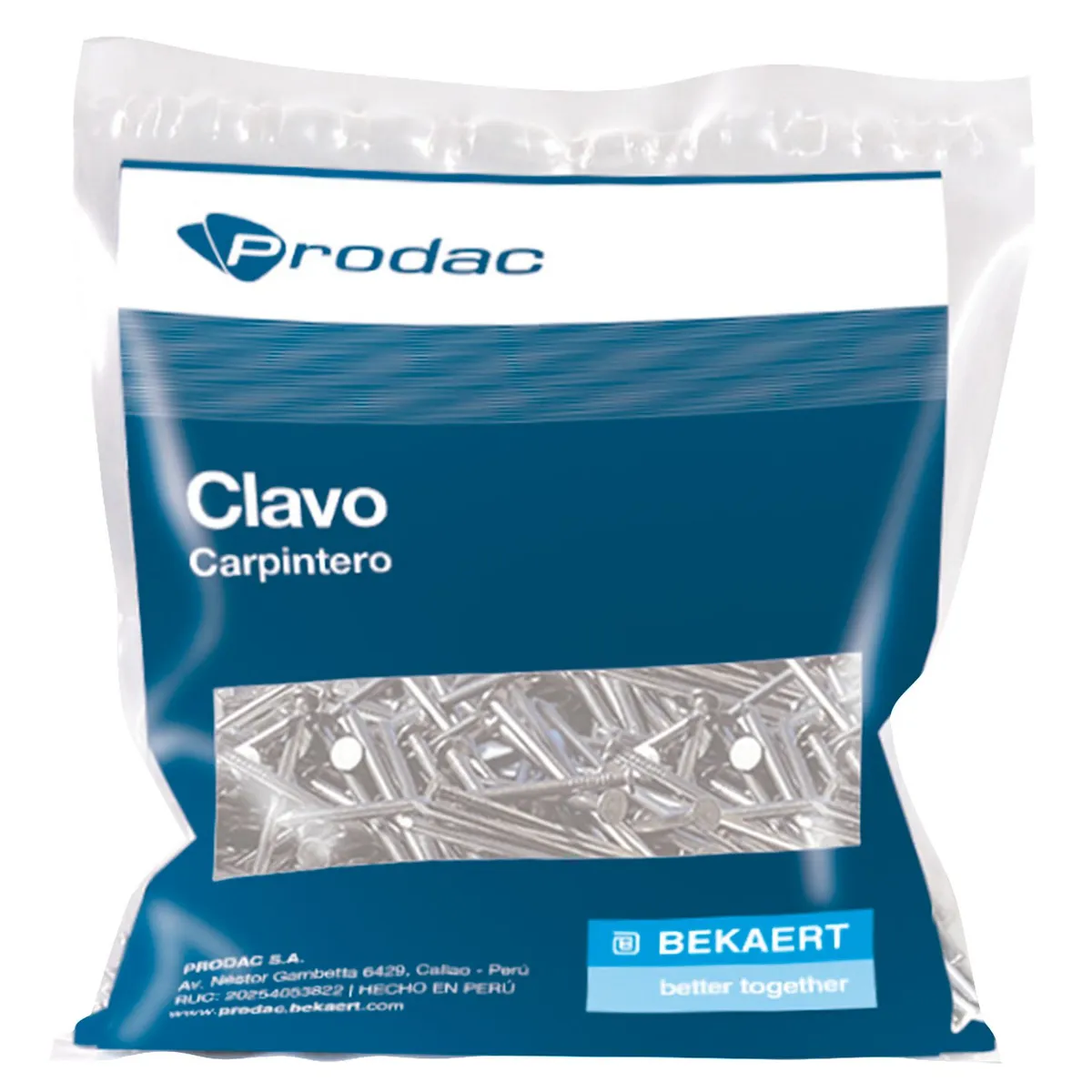PRODAC - Clavo Carpintero sin Cabeza 1/2" x 19 mm. 250 gr.