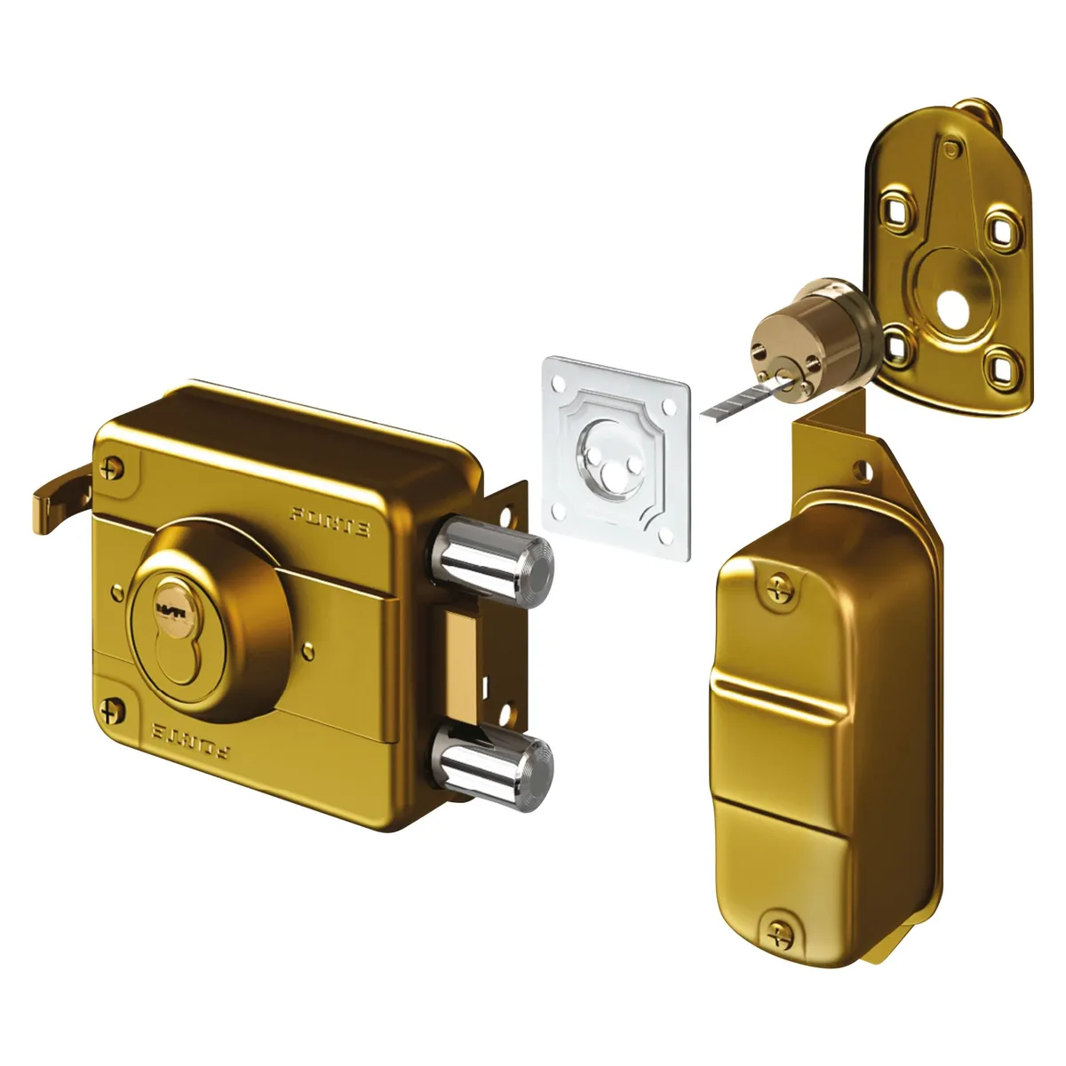 FORTE - Cerradura Blindada AS-2040 Dorado Forte