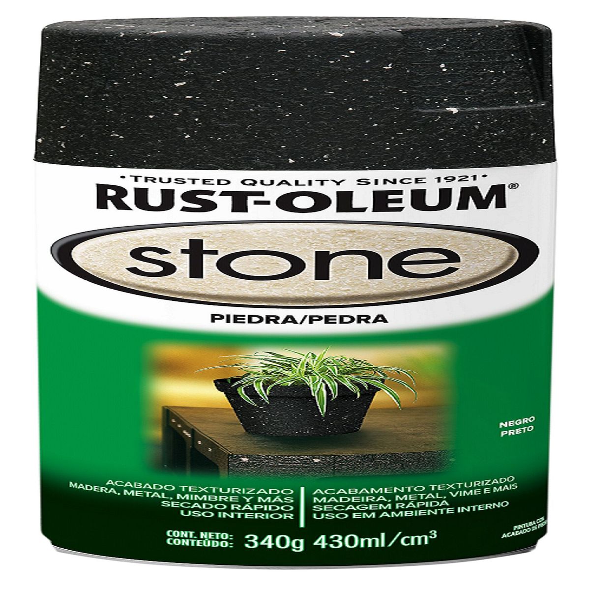 RUST OLEUM - Aerosol Acabado Piedra Negro 340 Gr.