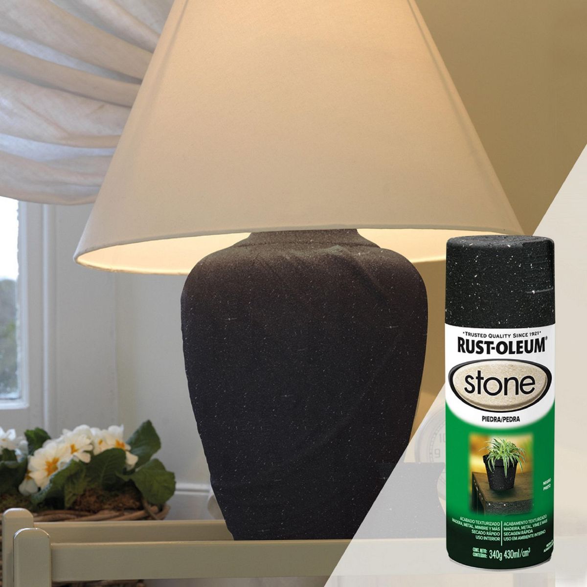 RUST OLEUM - Aerosol Acabado Piedra Negro 340 Gr.