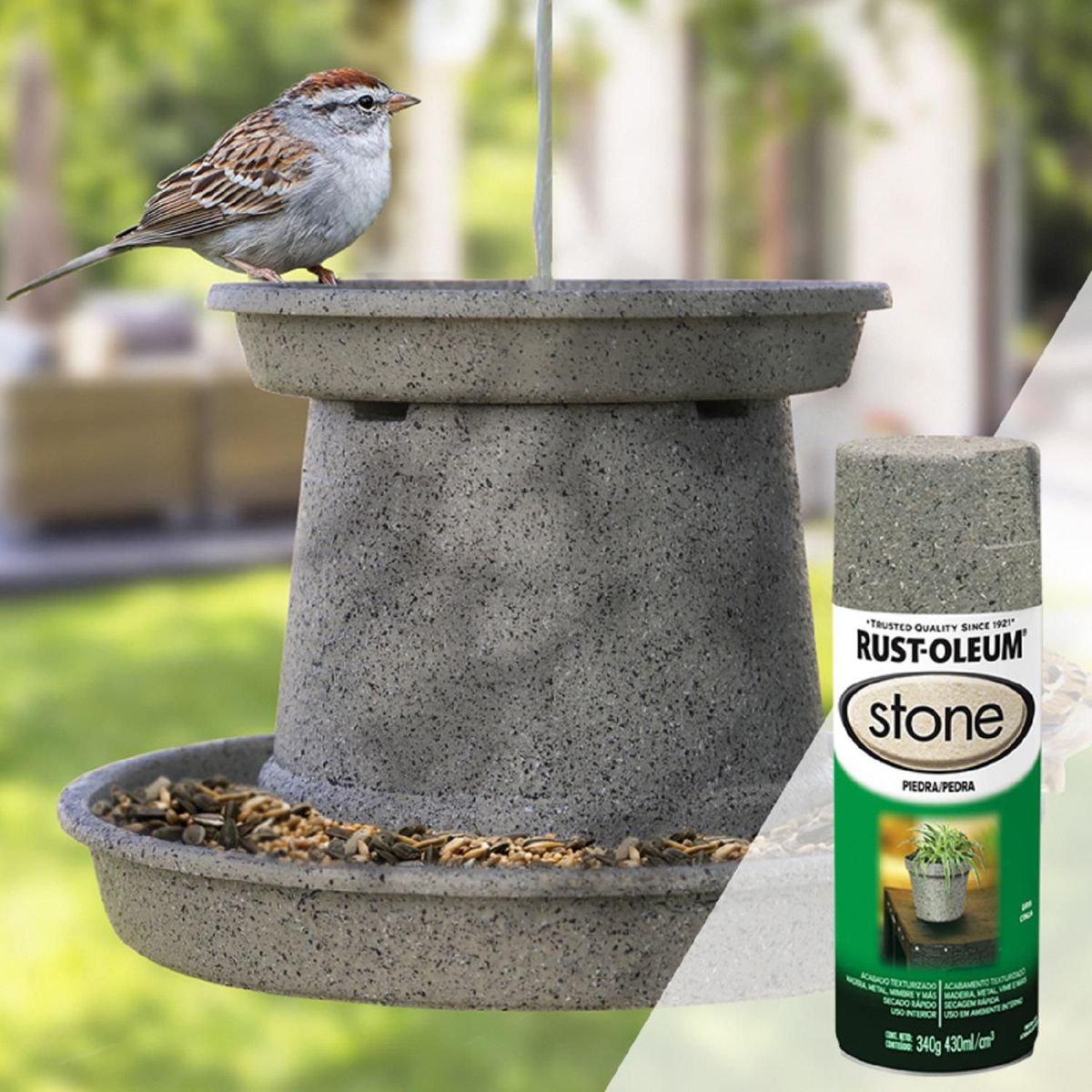 RUST OLEUM - Aerosol Acabado Piedra Gris 340 Gr.