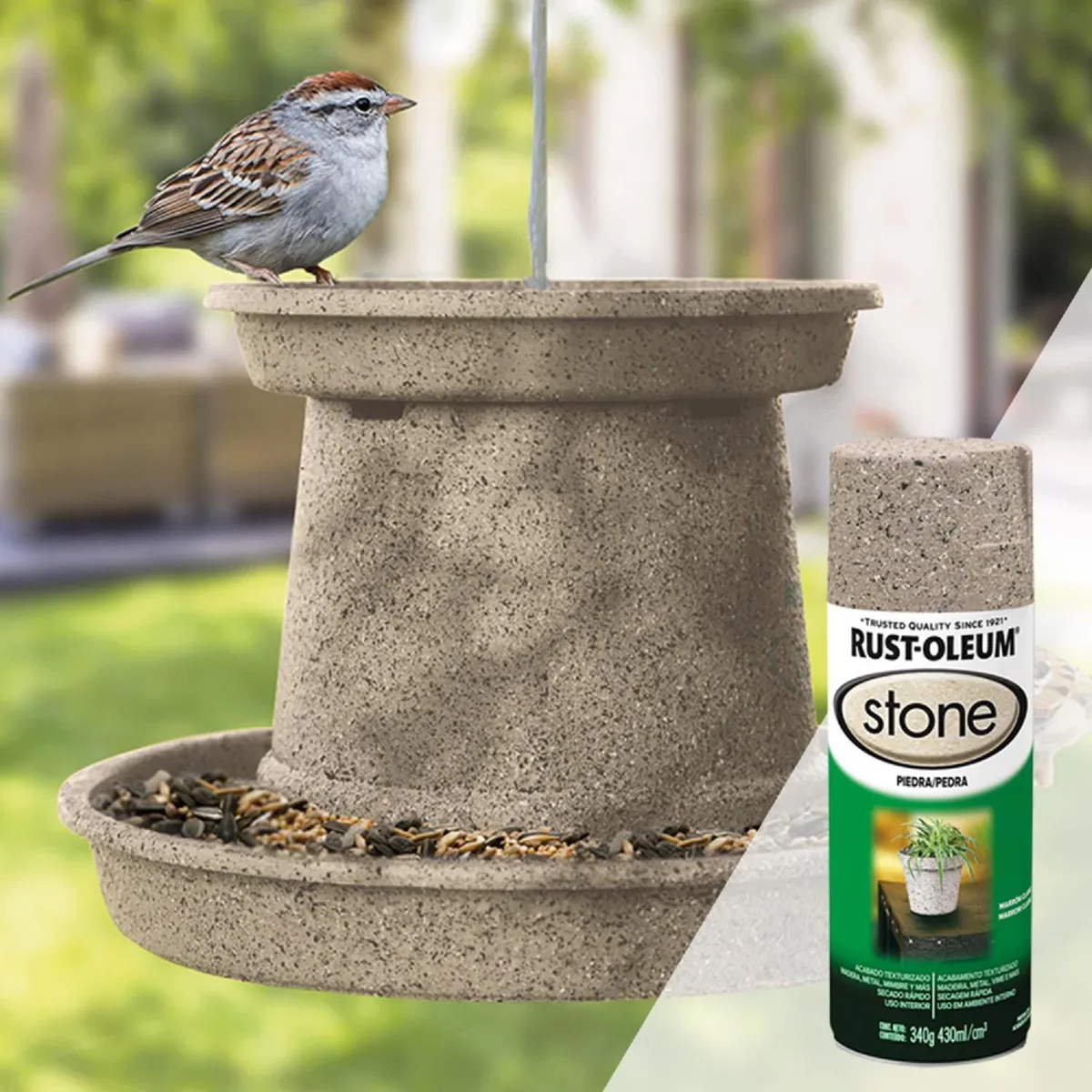 RUST OLEUM - Aerosol Acabado Piedra Marrón Claro 340 Gr.