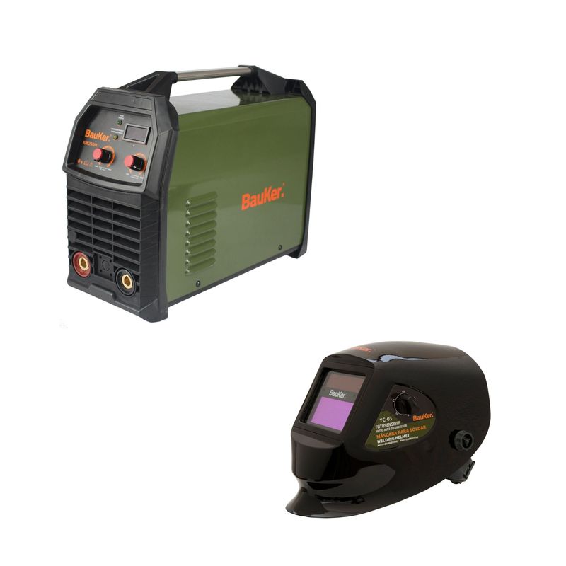 BAUKER - Máscara de Soldar Fotosensible + Soldadora Inverter 10250W 250A Bauker
