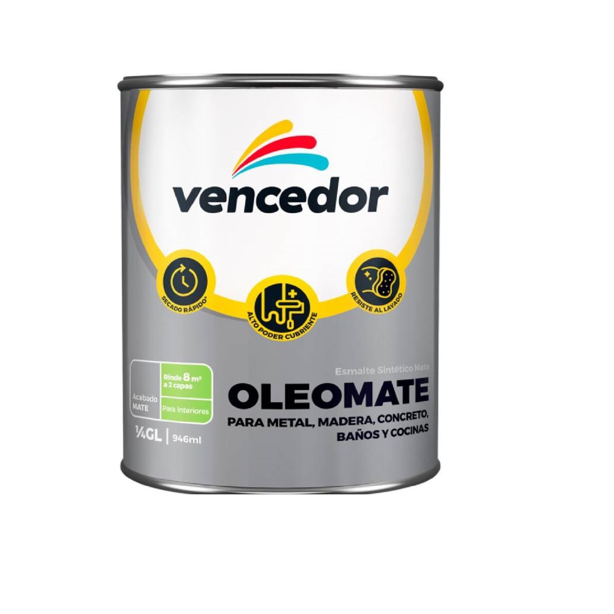 VENCEDOR - Esmalte Sintético Brillante Base Pastel 1/4gl