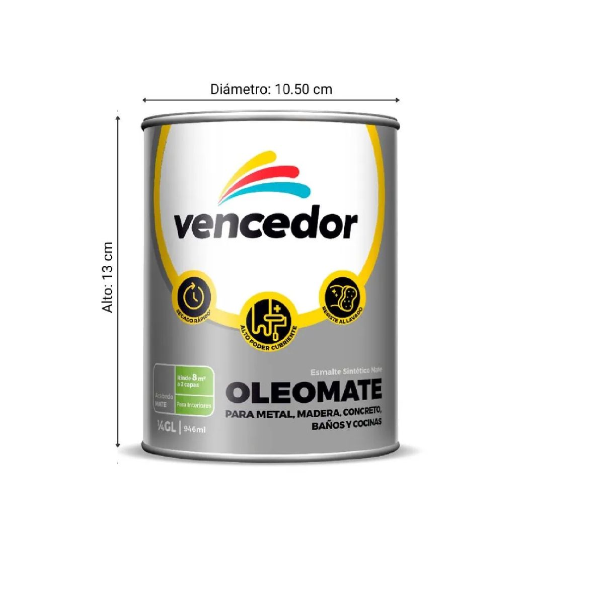 VENCEDOR - Esmalte Sintético Brillante Base Pastel 1/4gl