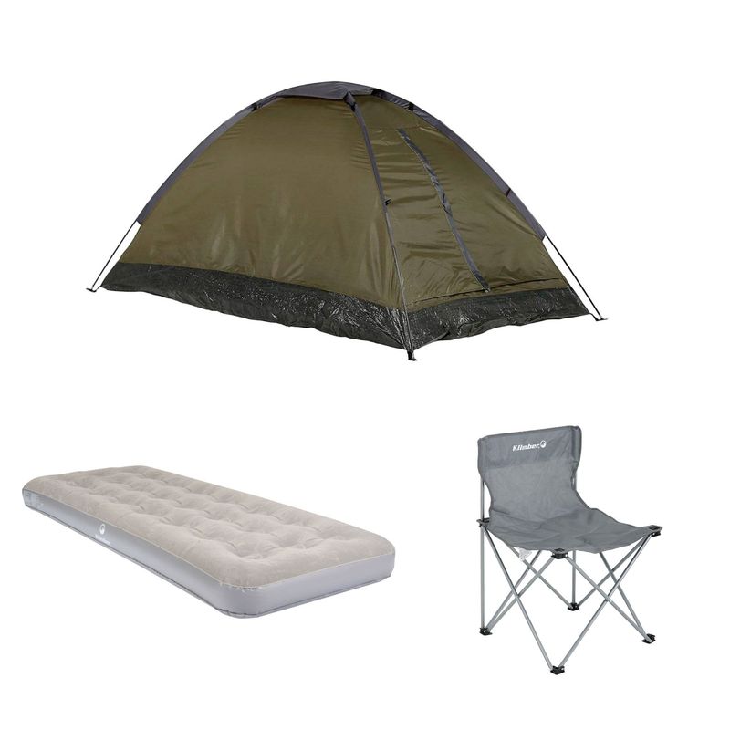 KLIMBER - Carpa Para 2 + Colchón 1 Plaza + Silla Plegable
