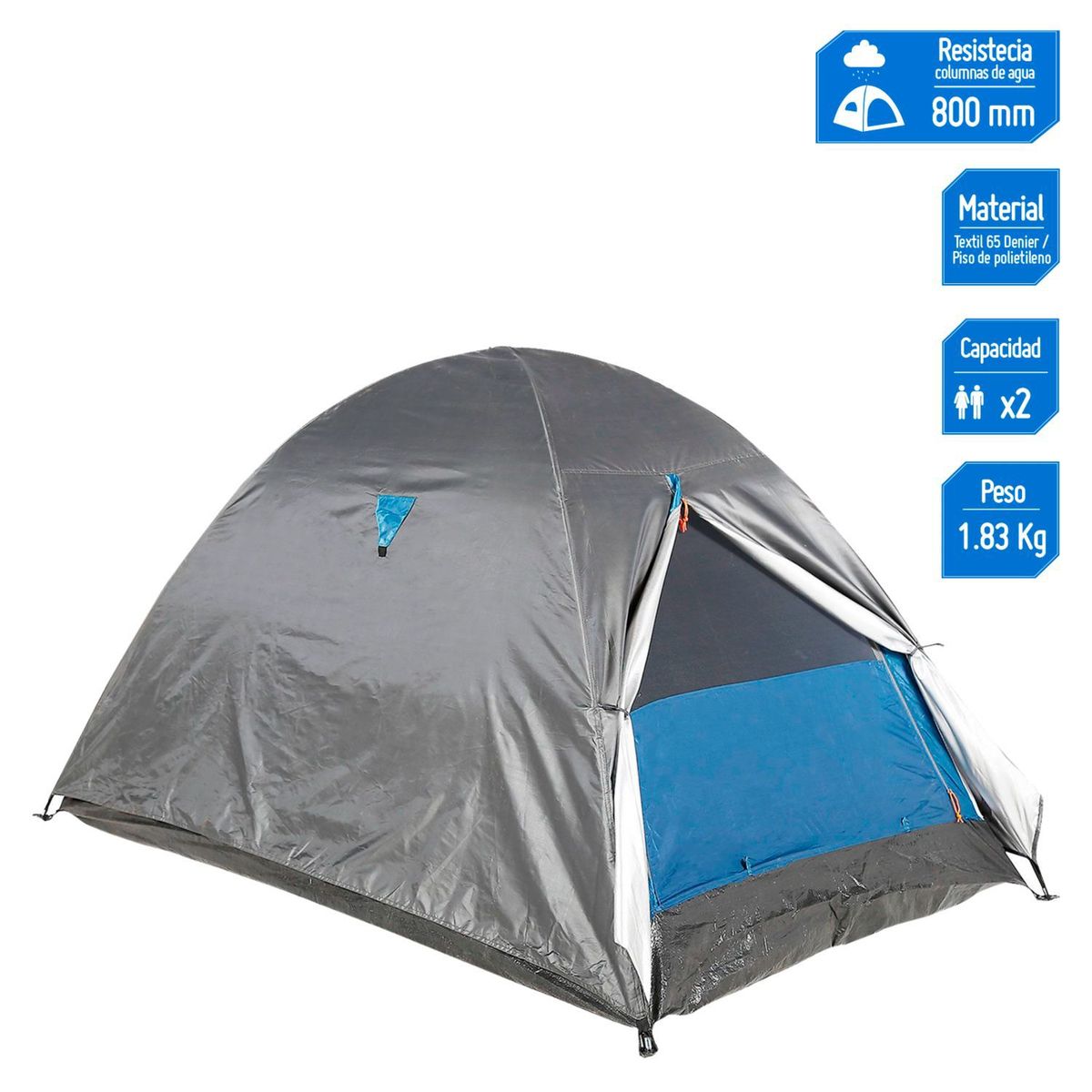 KLIMBER - Carpa Para 2 Personas Modelo Iglú Color Gris