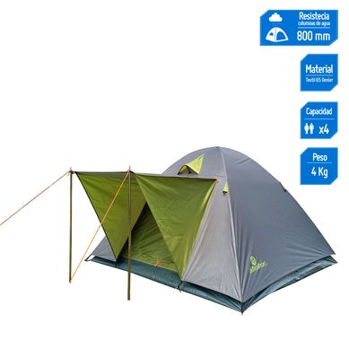 Carpa Igl Domepack 4 Personas Klimber Plomo/Verde