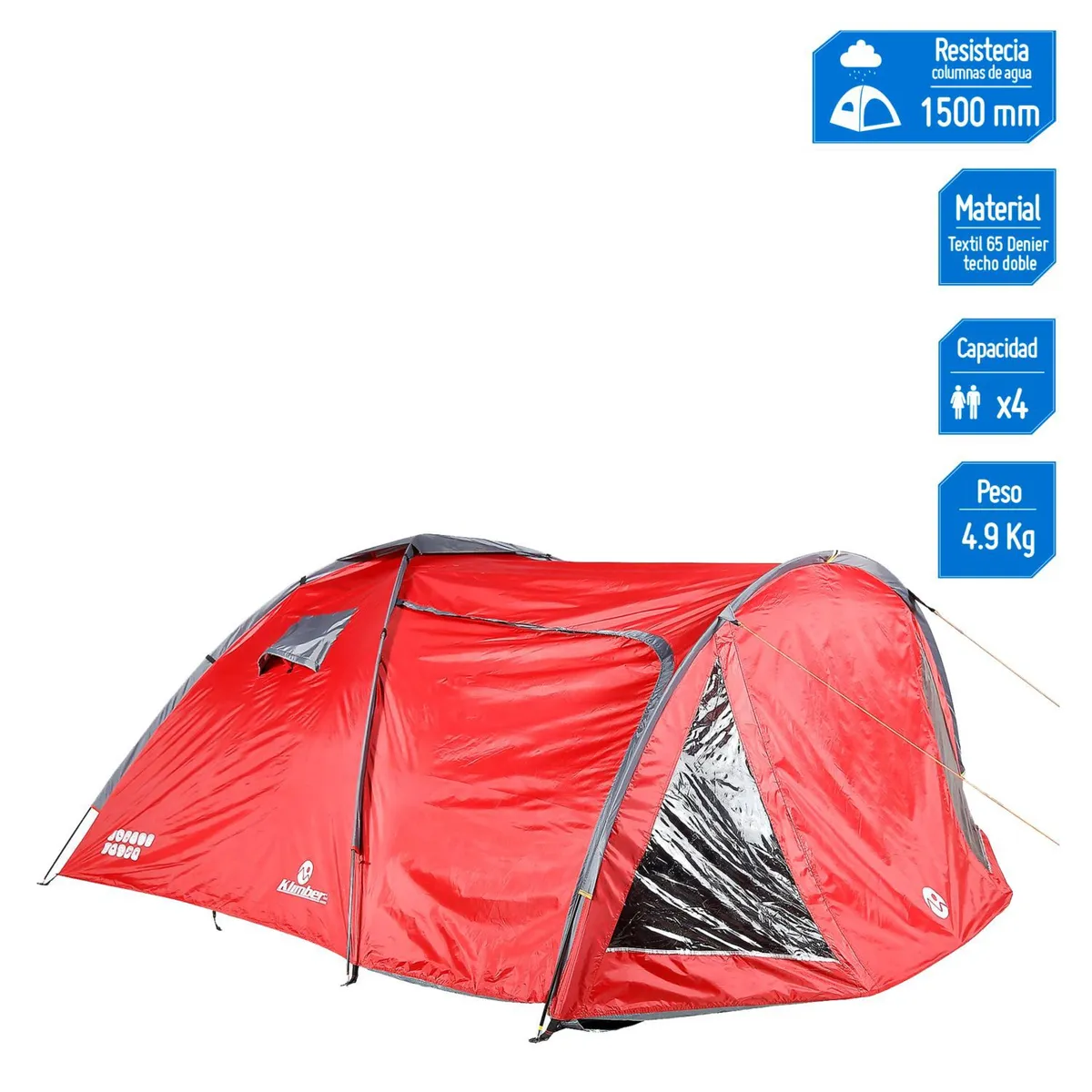 KLIMBER - Carpa 4 Personas Klimber Belledonne Rojo