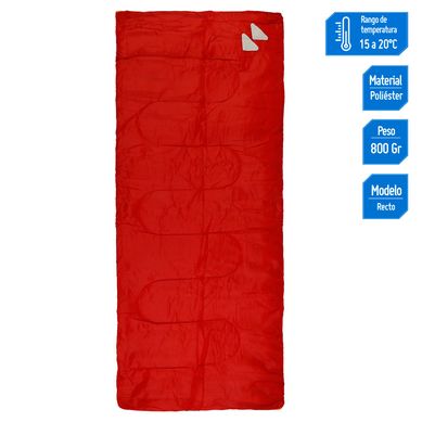 Bolsa de dormir Recto Rojo 180x75cm