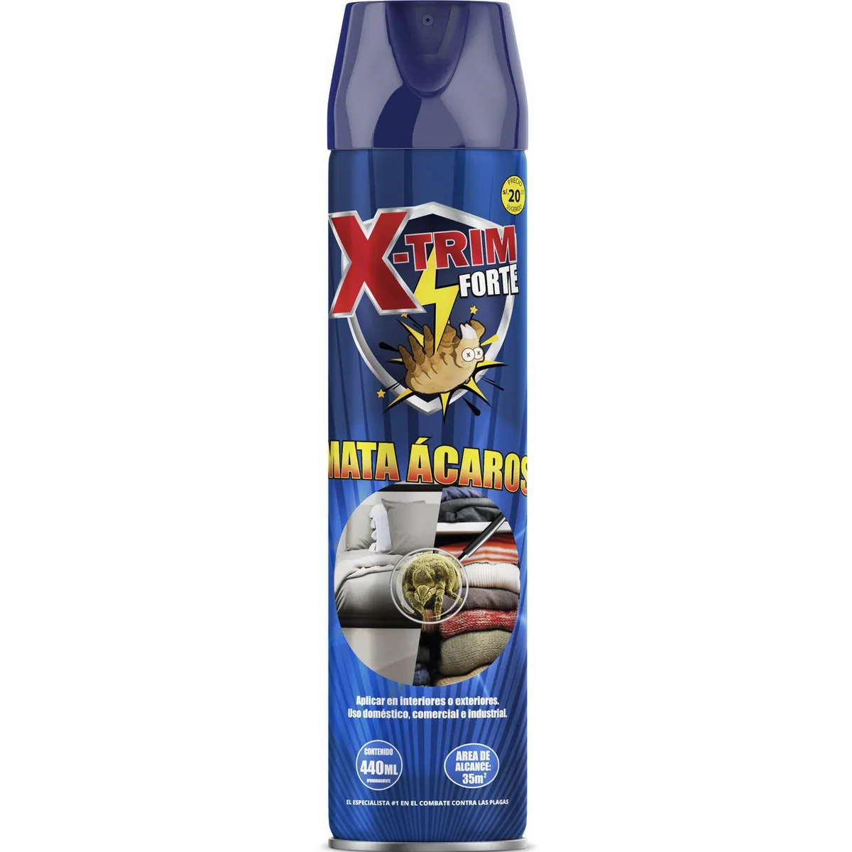 X TRIM - Líquido Insecticida Mata Ácaros en Spray 440 ml Metal