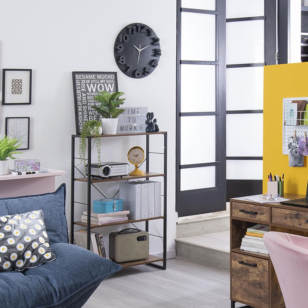 JUST HOME COLLECTION - Reloj de Pared 3D Go 50cm Negro